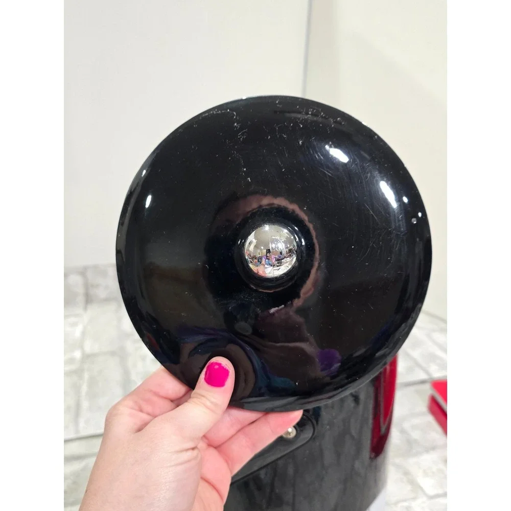 Georges Briard True Vtg Black White Art Deco Vinyl Ice Bucket Geometric Abstract